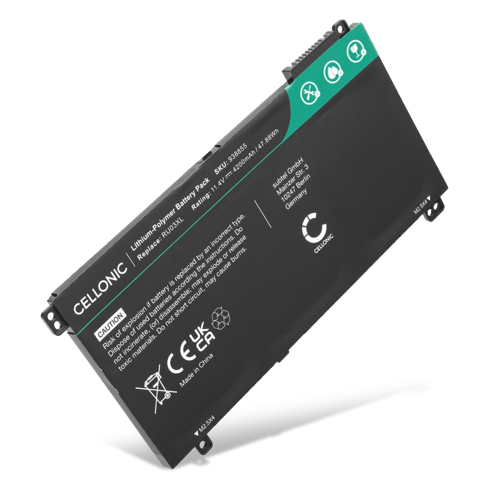 Batteri for HP ProBook X360 11 Gen 7, 11 Gen 3 EE, 11 Gen 3, 440 Gen 1, HP RU03XL 4200mAh 11.4V fra CELLONIC