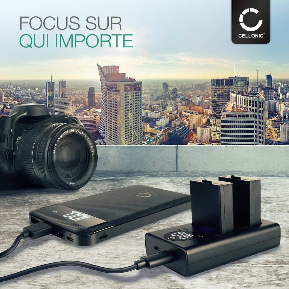 Chargeur USB double LPE10 pour Canon EOS 1100D, 1200D, 1300D