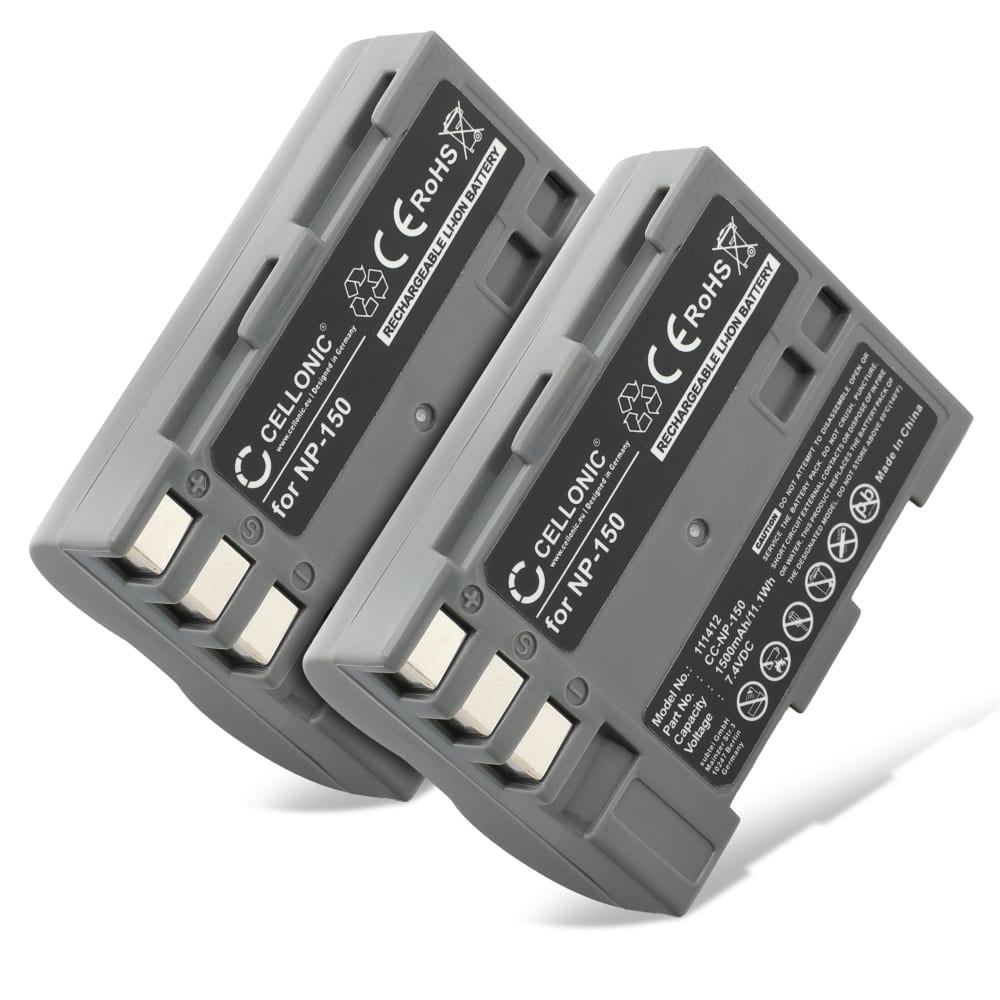 2x Batteri for Fuji FinePix A205S, FinePix A205S Zoom, FinePix S5 Pro NP-150 (1500mAh, 7.4V) fra CELLONIC