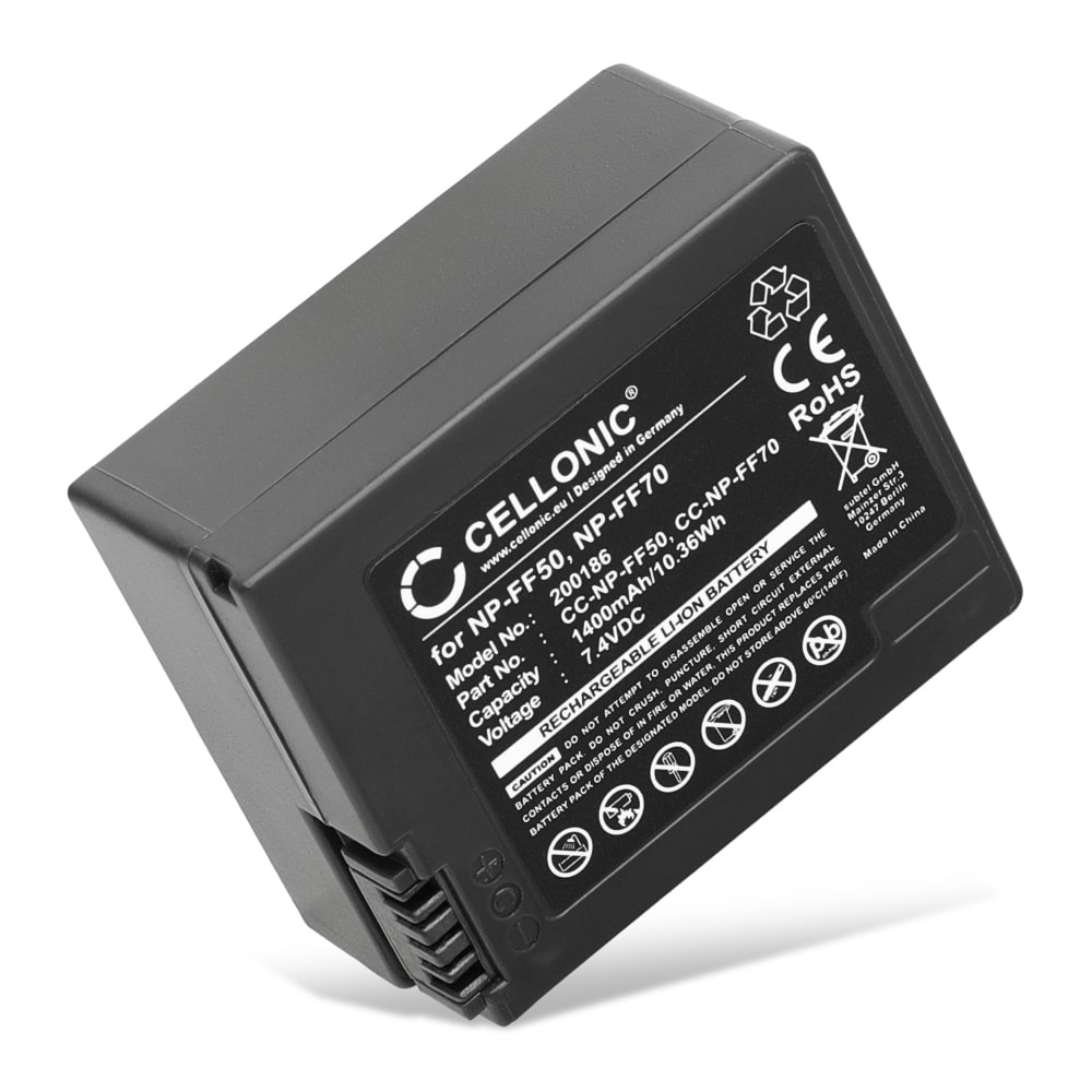 Batteri for Sony DCR-HC1000 DCR-IP1 DCR-IP210 -IP220 DCR-IP45 DCR-IP5 -IP55 DCR-IP7 DCR-PC106 -PC107 1400mAh fra CELLONIC