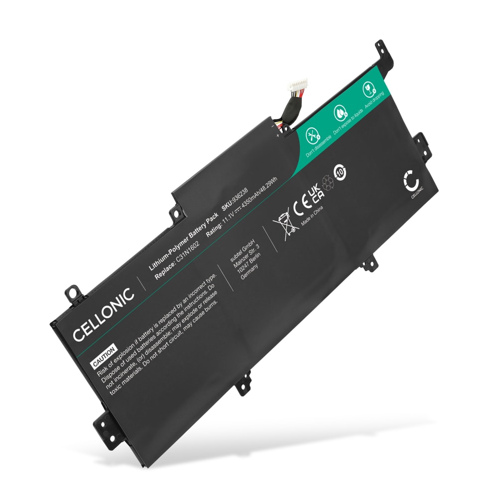 Batteri for ASUS Zenbook UX330UA, C31N1602, 0B200-02090000 4350mAh 11.1V fra CELLONIC