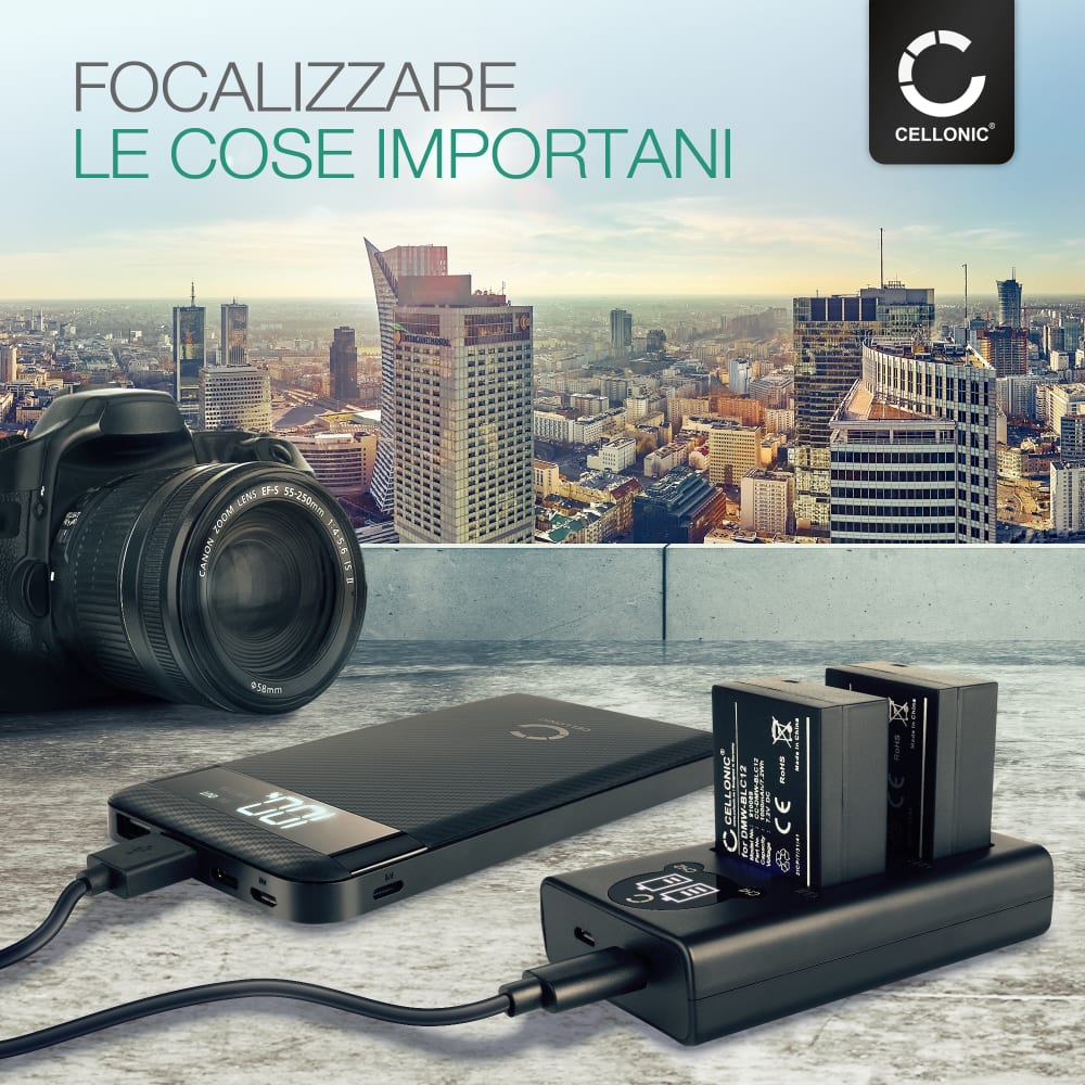 Caricabatterie Per Fotocamera Panasonic Lumix DMC-FS30 – Sostitutivo Compatibile