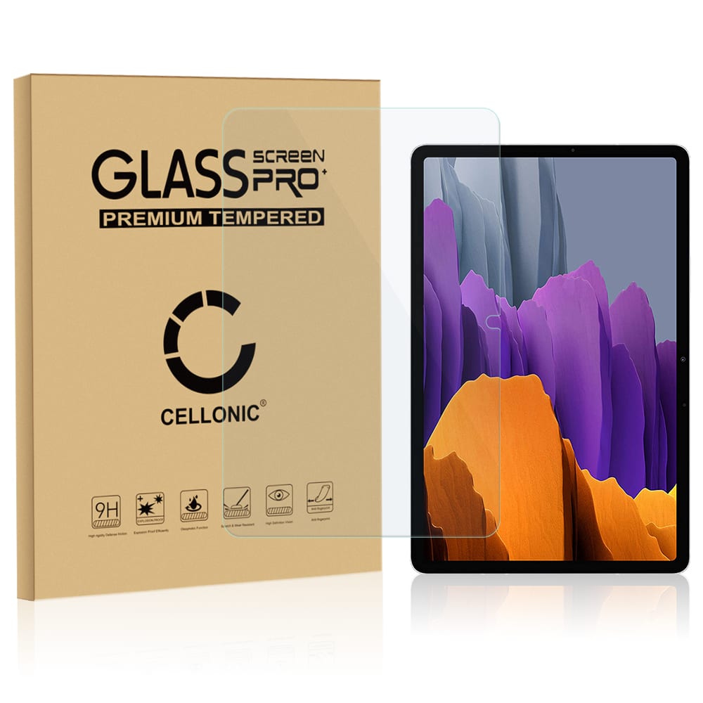 Vetrino protettivo 9H CELLONIC® per tablet Samsung Galaxy Tab S7 Plus Wi-Fi (SM-T970), (2.5D Screen protector 0,33mm Full Glue), colore Trasparente, pellicola salva-schermo anche per e-reader