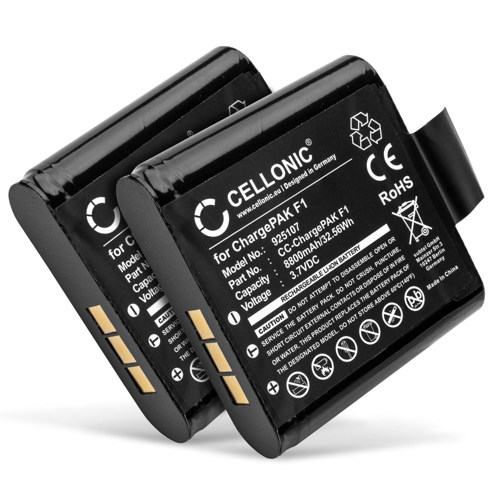 2x Batteria sostitutiva ChargePAK F1, F1 per radio PURE Avalon N5 / Evoke D4, D6, F4, H4, H6 Prestige, Jongo S3/S3X, S340b, Sensia 200D Connect Ricambio da 8800mAh per soundbox bluetooth internet dab stereo