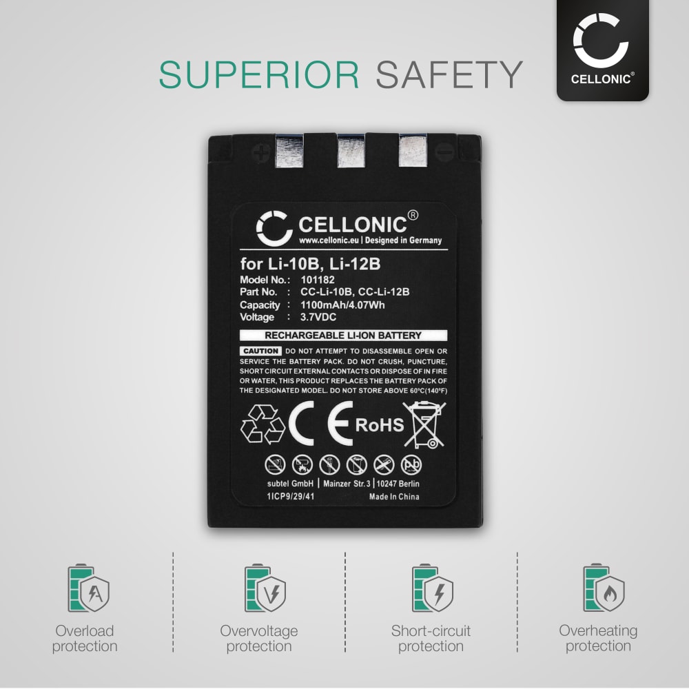 2x 1100mAh Olympus Camera Battery LI10B LI12B