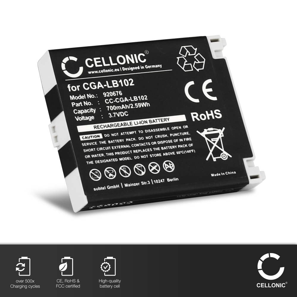 Batteria Di Ricambio CGA-LB102 Per Telefono Panasonic KX-TU325 E KX-TU321 – 3,7V 700mAh, ECO