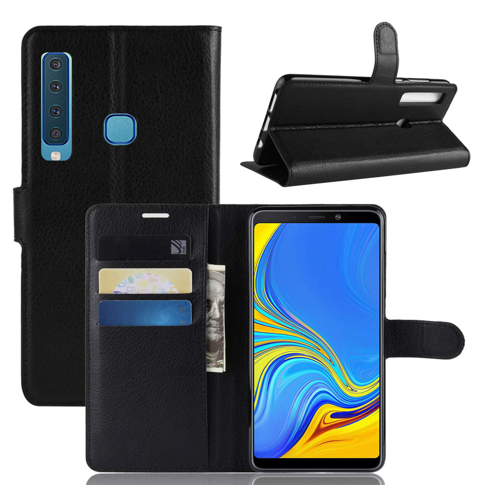 Lommebok Deksel for Samsung Galaxy A9 (2018 - SM-A920) - PU Leather, svart  lomme, pocket, shell, skal