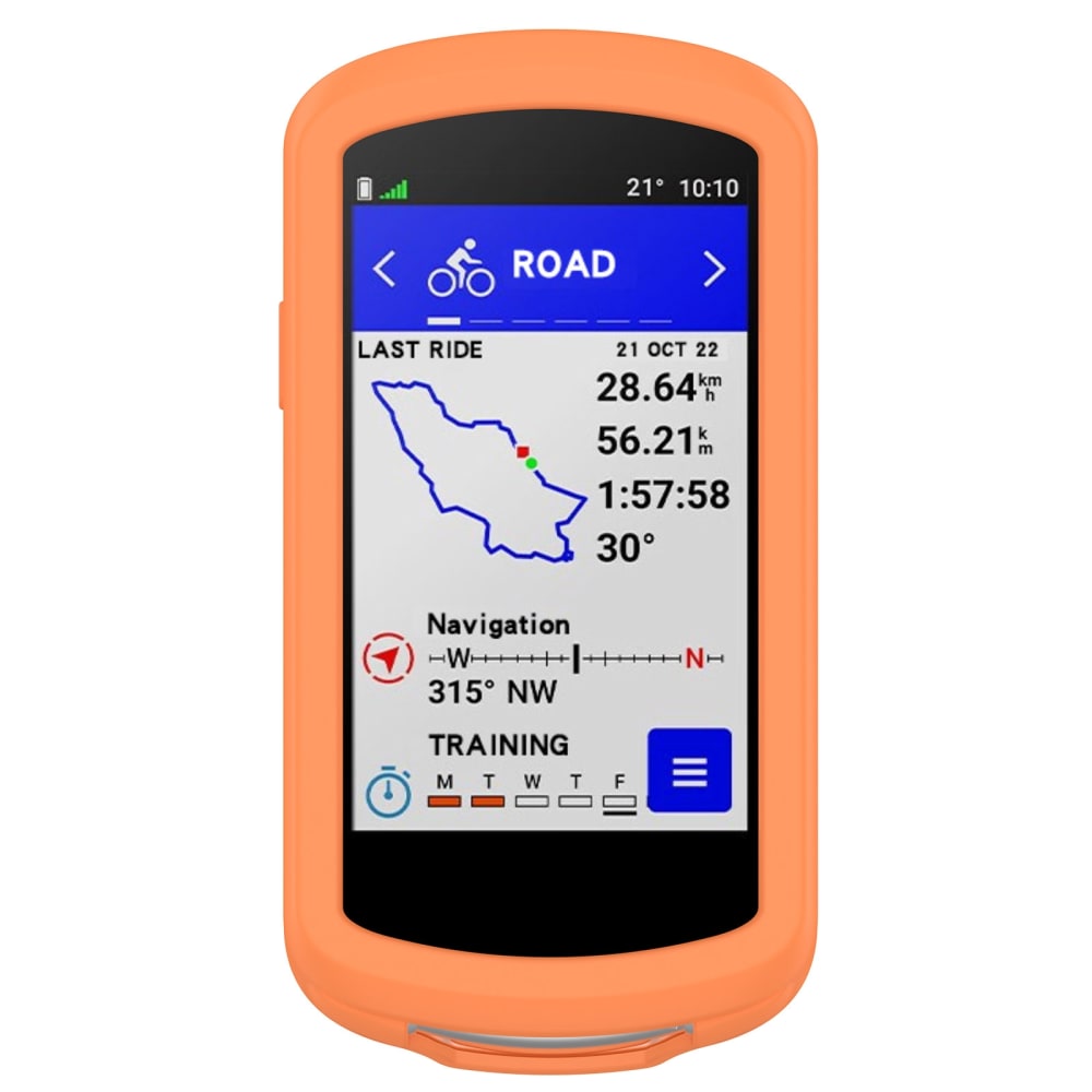 Backcover for Garmin Edge 1040 / Edge 1040 Solar - Silikon, orange shell pocket tasker