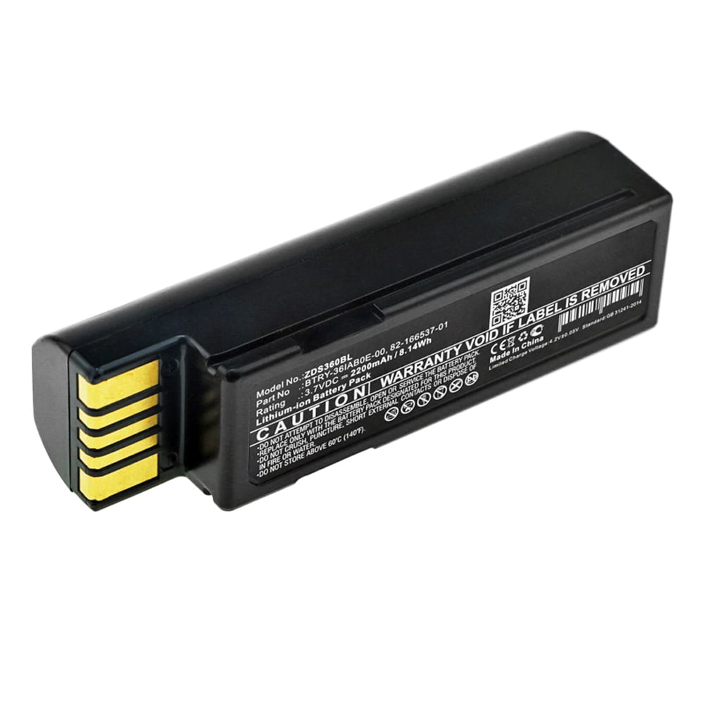 Bateria Zebra 82-166537-01, BTRY-36IAB0E-00 2200mAh - 82-166537-01, BTRY-36IAB0E-00, Batería larga duración para lector de código de barras Zebra DS3678, LI3678, LS3678, DS3600, LS3600, LI3600