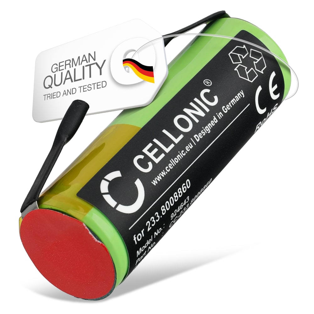 Batteri for Braun 1509, 3020, 5414, 5424, 5515, 6520, 6550, 8595, 8995 (Ø17mm) 2500mAh fra CELLONIC