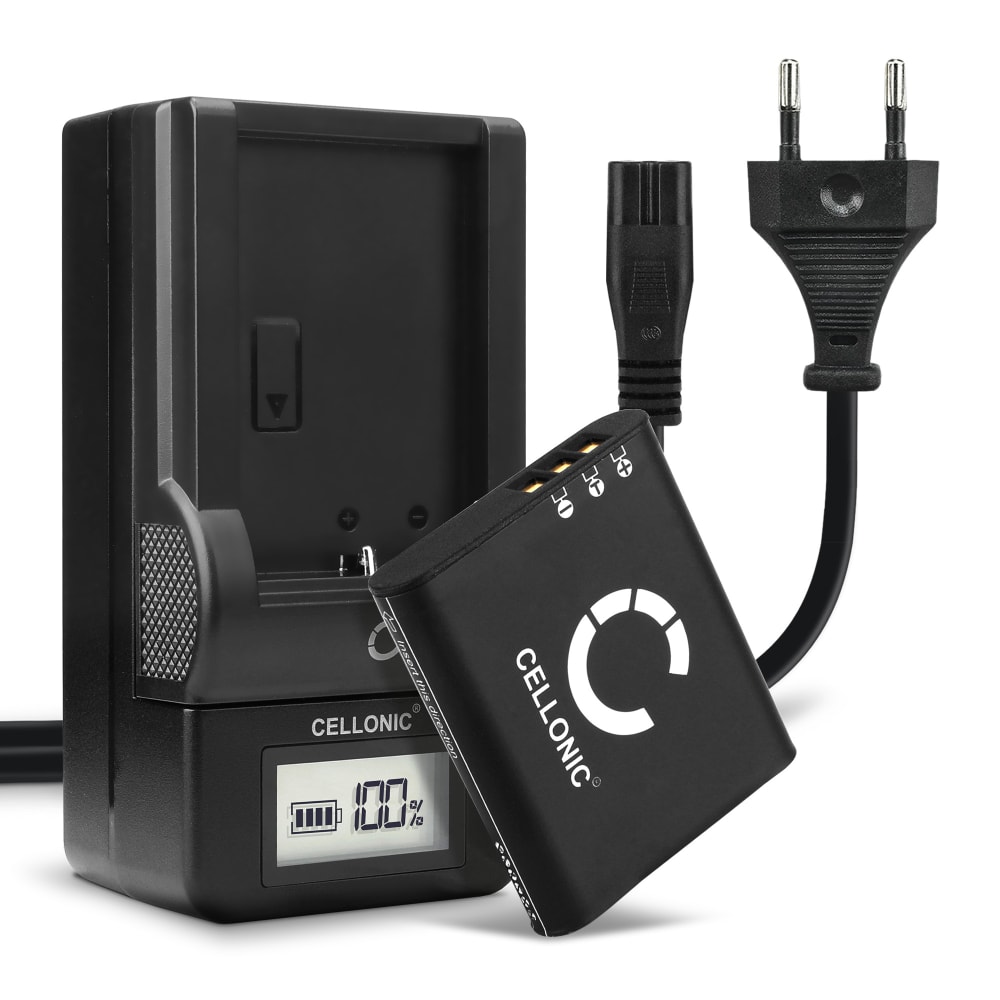 2x Batteri for Ricoh GR III G900 G900SE GR IIIx WG-6 Kameraer 1100mAh + Lader fra CELLONIC