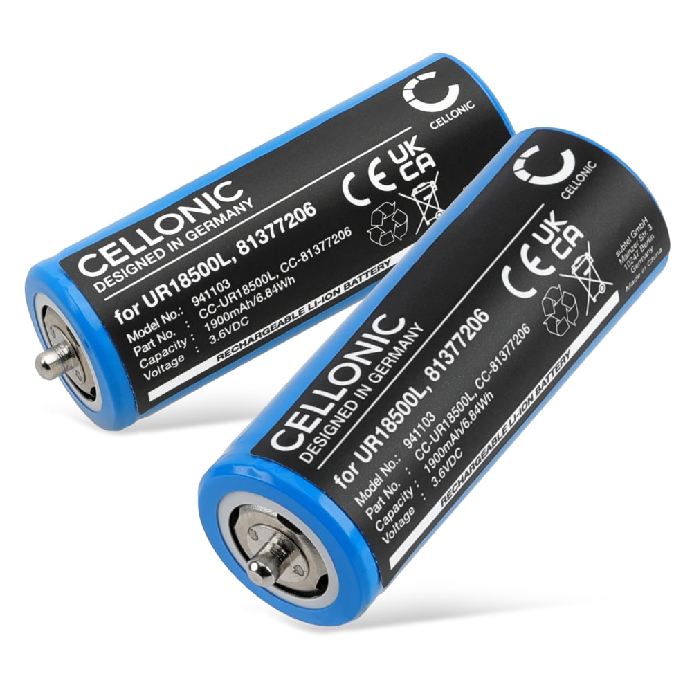 2x Batteria UR18500L 1900mAh per Series 9 9095cc, 9090cc