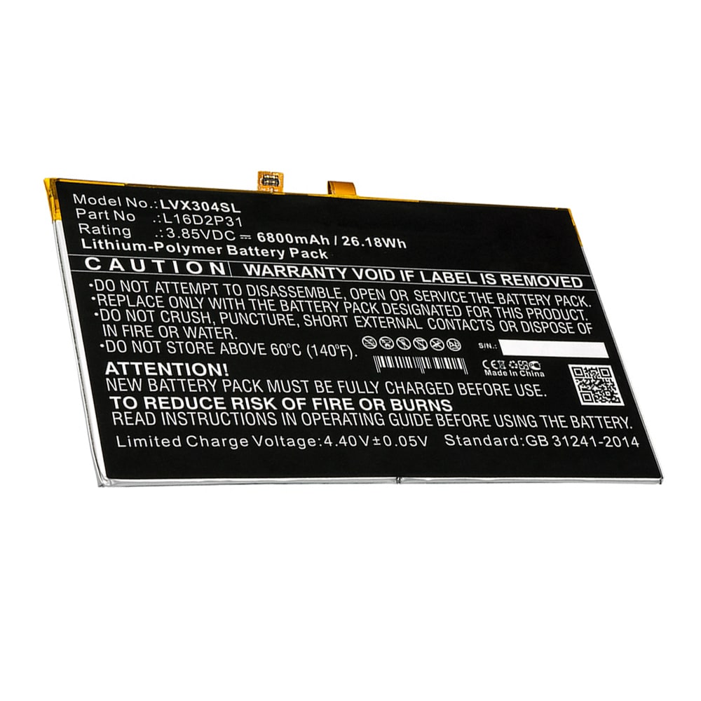 Batterie de remplacement neuve L16D2P31 de 6800mAh pour tablette Lenovo Tab 4 10 / Tab 4 10.1