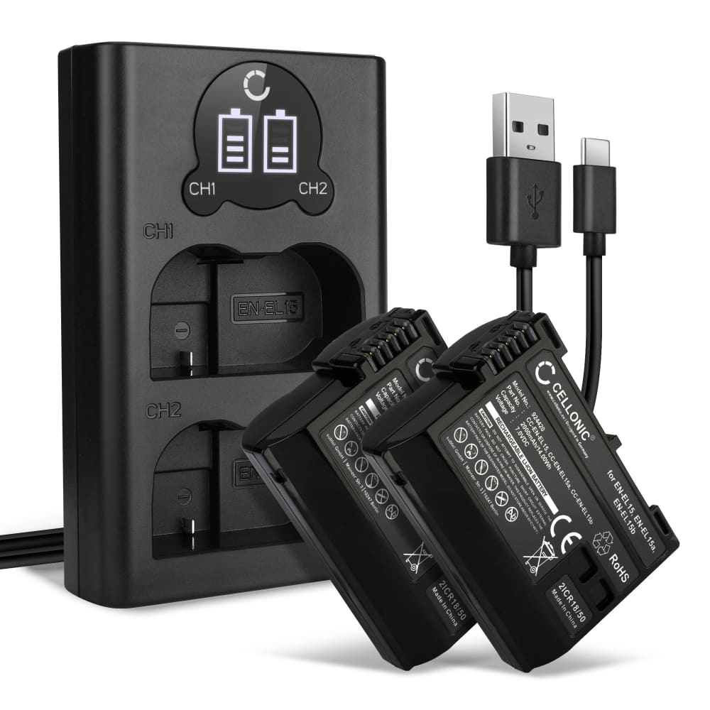 2x Batteri 2000mAh+ Dubbel Laddare