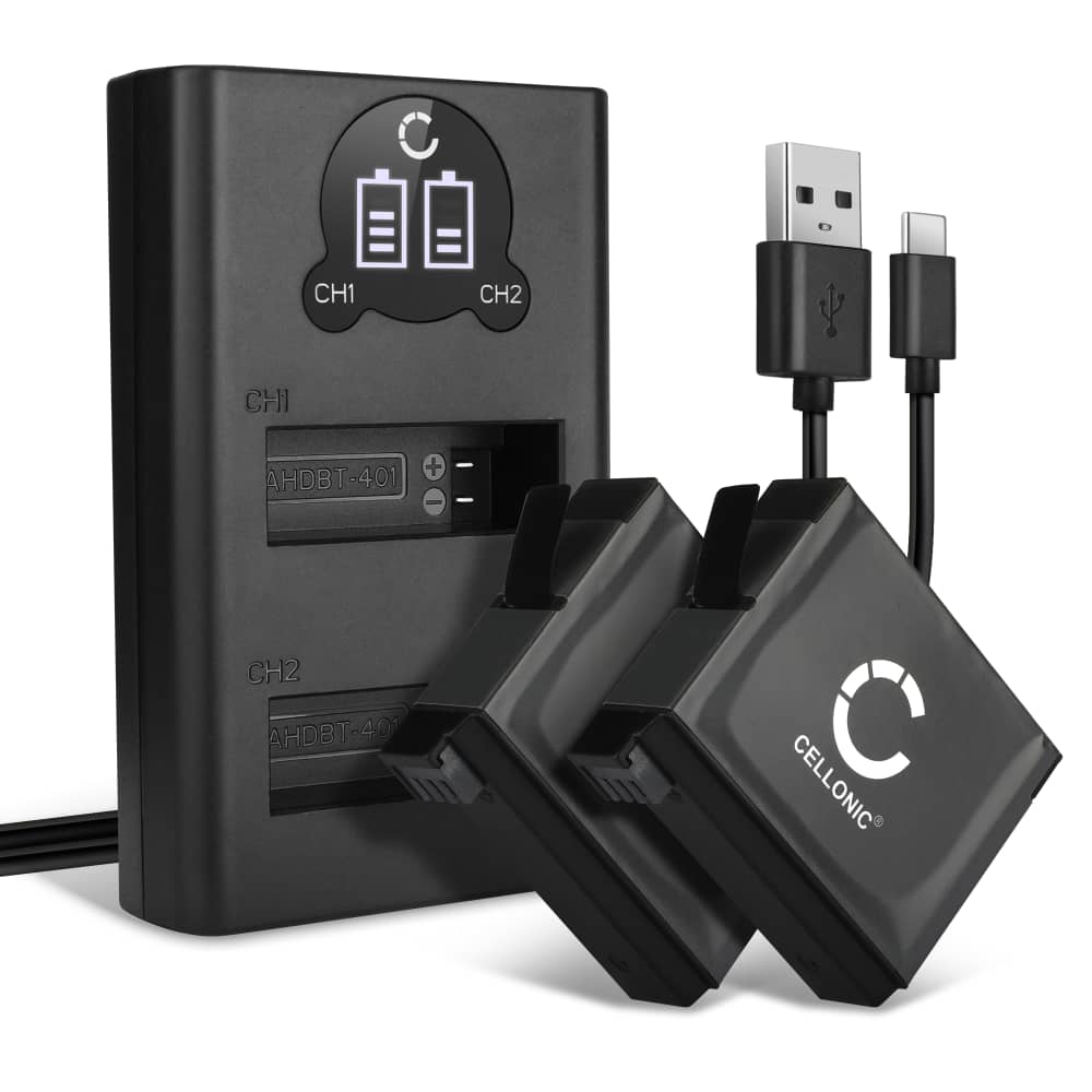 2x Batteri 1160mAh+ Dubbel Laddare