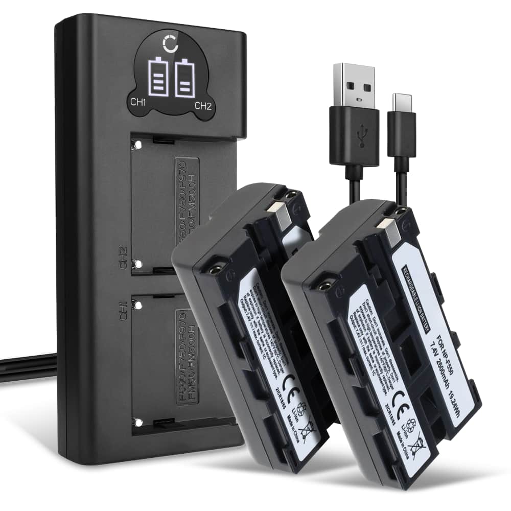 2x Batteri 2600mAh+ Dubbel Laddare