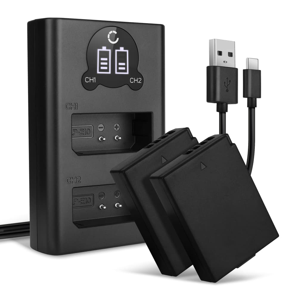 2x Batteri 1020mAh+ Dubbel Laddare