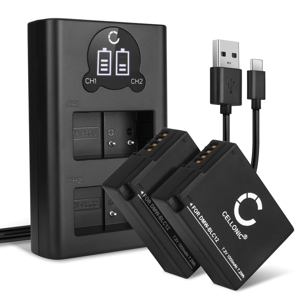 2x Batteri 1000mAh+ Dubbel Laddare