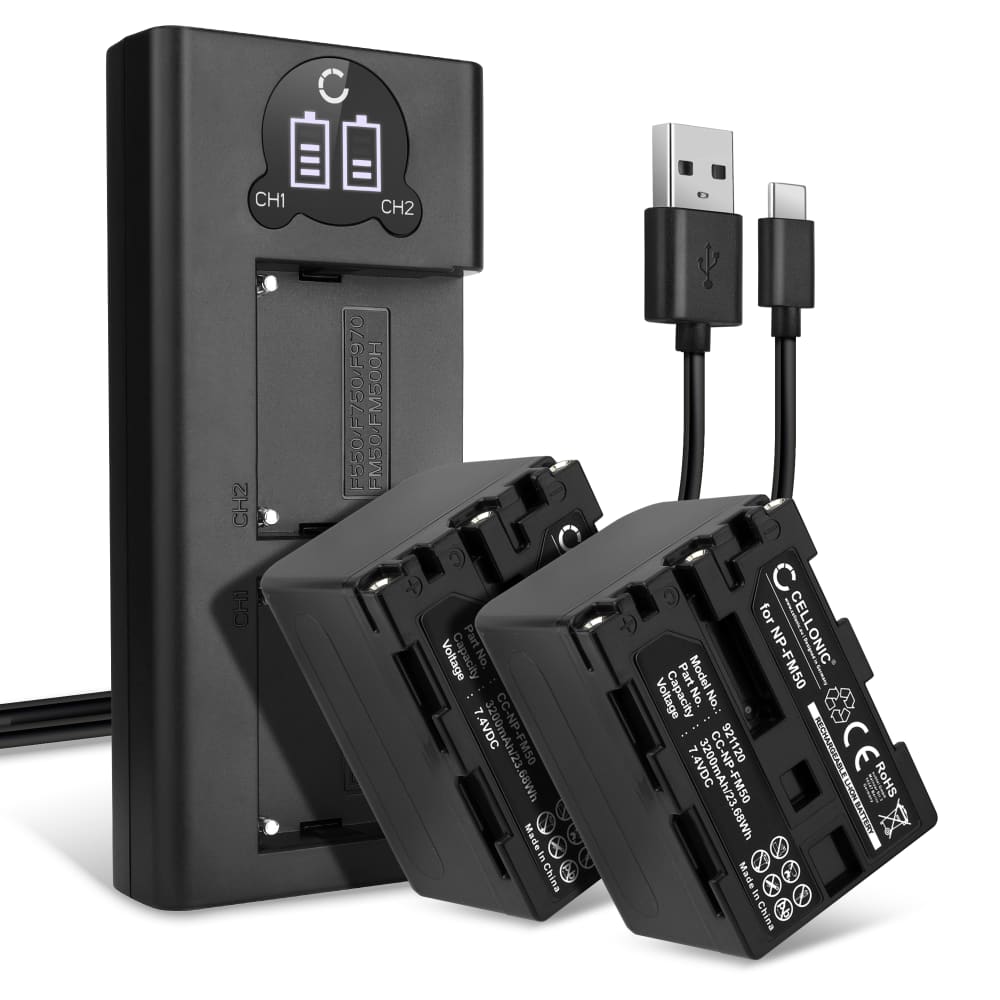 2x Batteri 3200mAh+ Dubbel Laddare