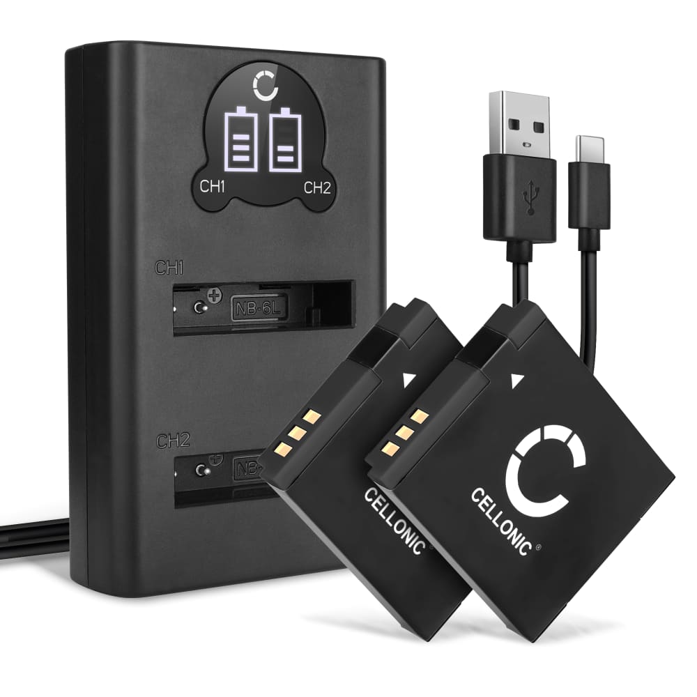 2x Batteri 1000mAh+ Dubbel Laddare