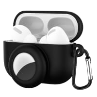 Silikonhülle schwarz für Apple AirPods Pro, AirPod Pro Schutzhülle - Ladeschale Case: black, matt, pastell Hülle - Airpod Tasche Ladecase Cover Etui Airpodscase