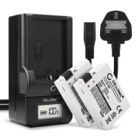 2x Batteri for Canon 600D 700D EOS 650D 550D EOS Rebel T3i T5i T2i T4i EOS Kiss X5 X4 Kameraer 1020mAh + Lader fra CELLONIC