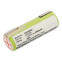 Batteria per Braun 1509, 3020, 5414, 5424, 5515, 6520, 6550, 7570, 8595, 8995 (Ø17mm) - 233.8008860 (2500mAh) batteria di ricambio