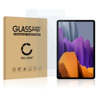 2x CELLONIC® Screen Protector for Samsung Galaxy Tab S7 Plus Wi-Fi (SM-T970) Tablet Screen Cover Film - 2.5D 0,33mm Full Glue 9H Tempered Glass Display Screen Guard Crystal Clear