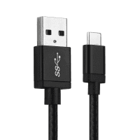 Camera USB Cable for Nikon Z5 Z5 II, Z6 Z6 II, Z7 Z7 II, Z fc, D6, D780 1m Fast Charging Data Cable for Camera 3A Charger Lead Nylon - Black