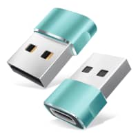 2x USB C till USB A Adapter - USB-C-hona till USB-A-hane konverting, stöd för synkning, laddning och dataöverföring för iPhone, iPad, Galaxy, telefon, surfplatta, bärbar dator - grön
