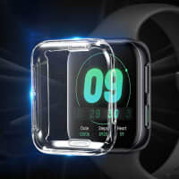 subtel® Beskyttelsesetui og skærmbeskytter til Oppo Watch - 41mm 9H Hærdet glas GPS Smart Watch Cover Smartwatch Bumper Case Frame - Gennemsigtig