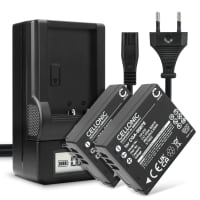 2x Batteri for Panasonic Lumix TZ5 TZ3 TZ1 TZ4 TZ2 TZ50, CGAS007 DEA45 DMWBCD10 Kameraer 900mAh + Lader fra CELLONIC