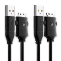 2x USB Kabel for Samsung YP-K3 YP-K5 YP-P2 YP-P3 YP-Q1 YP-Q3 YP-R1 YP-S3 YP-S5 YP-T10 YP-T9 - 1.5m Ladekabel USB Ledning  Datakabel svart