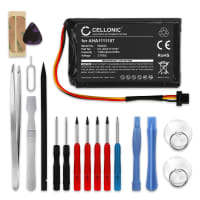 CELLONIC® GPS Battery for TomTom Go Essential Go 6100 Go 620 Go 610 Go 600 (4FA60) + 17pc GPS Tool Kit AHA1111107 AHA11111010 P6 1100mAh SatNav Sat Nav Battery Replacement