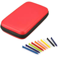 Tasje voor Nintendo New 3DS XL met 10x Styluspen - Plastic, rood Tasje Zakje Hoesje