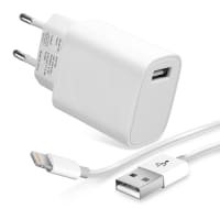 Chargeur + Câble USB pour téléphone portable Apple iPhone 14, 13, 12, 11, X, XS, XR, 8, 7, SE - Alimentation 3A smartphone, Cordon / Câble de Charge 1m