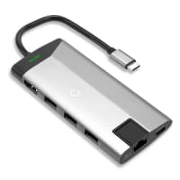 8-i-1 multi USB-port-hub – USB C til HDMI-adapter 4K @ 60Hz, USB type C, 3x USB A PD 3.0, SD, Micro SD og Ethernet – USB C dongle for Mac OS, Windows, Android