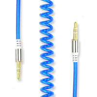 Jack Cable 3,5mm Jack to 3,5mm Jack (Spiral Cable) 50cm - 180cm, Audio adapter (Aux-IN / Line-IN) stereo