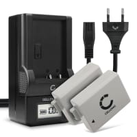2x Batteri for Canon 1000D, 500D, 450D, Rebel XS, T1i, Xsi Kameraer 1020mAh + Lader fra CELLONIC