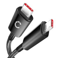 USB C - USB C datakaapeli 100W, 1m - USB C -kaapeli punotusta nailonista, USB 3.1, 10 Gbit/s, 8K matkapuhelimelle, tabletille, älykellolle, GPS:lle, kaiuttimelle jne.