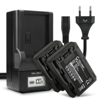 2x Batteri for Sony A7 IV, Alpha 7C, A6600, 7S III, Alpha 1, Sony A9, A7R III, Alpha 7R V Kameraer 2040mAh + Lader fra CELLONIC
