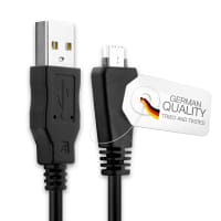 Datakabel for Sony Cyber-shot DSC-H70, DSC-HX100, -HX7, -HX9, DSC-T110, -T99, DSC-TX10, -TX100V, -TX20, -TX5, -TX55, -TX66, DSC-W350, -W360, -W380, -W390, -W515PS, -W560, -W570, -W580, DSC-WX10, -WX30, -WX5, -WX7, -WX9 - 1m, VMC-MD3 USB USB kabel, svart