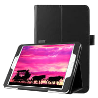 Étui avec stand intégré pour tablette Samsung Galaxy Tab S2 8.0 (SM-T710 / SM-T713 / SM-T715 / SM-T719) - Cuir synthétique, couleur noir Housse Pochette