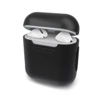 Silikonhülle schwarz für Apple AirPods und AirPods 2 Schutzhülle - Ladeschale Case: black, matt, pastell Hülle - Airpod Tasche Ladecase Cover Etui Airpodscase