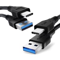 2x USB C Type C Kabel für Blackview BV9900, BV9800 Pro, BV9700 Pro, BV6800 Pro, BV6600, BV6300 Pro Handy Ladekabel - 1m 3A PVC schwarz - Datenkabel für Smartphone