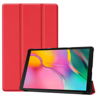 Funda de tablet para Samsung Galaxy Tab A 10.1 2019 (SM-T510 / SM-T515), Funda libro de Cuero artificial, Protector para tablet con función de soporte de color rojo, Flip Cover Bookstyle - Funda con tapa para tablet PC