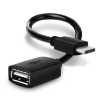 USB OTG-kaapeli älypuhelimiin, tabletteihin, älykelloon, kaiuttimiin, kameraan tai kuulokkeisiin OTG-sovitin USB C-tyyppi C uros USB A naaras - USB Host -liitin, On The Go -sovitin Kaapeli Musta
