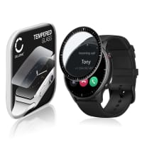 Vetrino protettivo 9H CELLONIC® per Amazfit GTR 2, (3D Full Cover Screen protector 0,33mm per smartwacht, braccialetto fitness Full Glue), colore nero, pellicola salva-schermo di orologio smartwatch