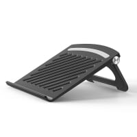 Universal Laptop Stand - Adjustable Lightweight Ergonomic Cooling Portable Computer Riser Tray Holder - Ventilated Foldable Notebook Elevator Cooler for Work, Desk, Table - Black