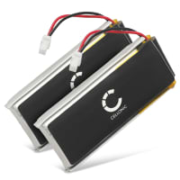 2x subtel BAT00002 Ersättningsbatteri för Cardo Scala Rider G9, G4, G9X headset / hörlurar med 800mAh, 3.7V - reservbatteri